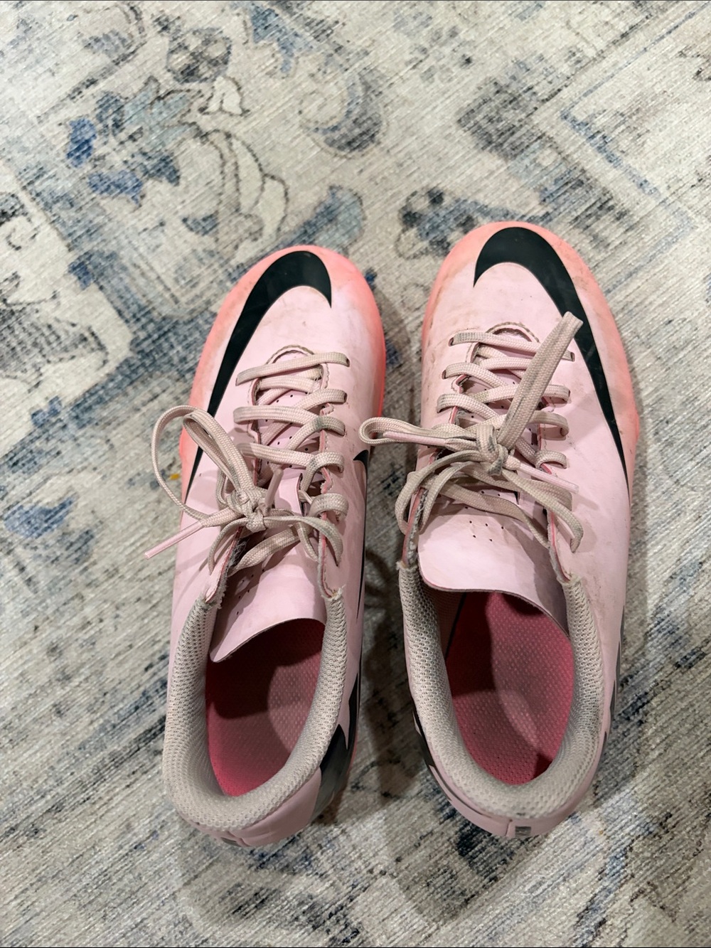 Nike Women’s Pink Athletic Soccer Cleats with Black Swoosh